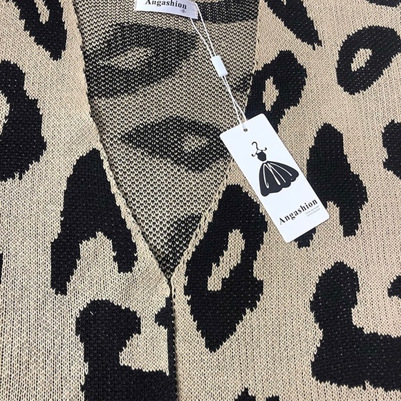 NWT Leopard Print Long Cardigan Size M - Picture 4 of 4